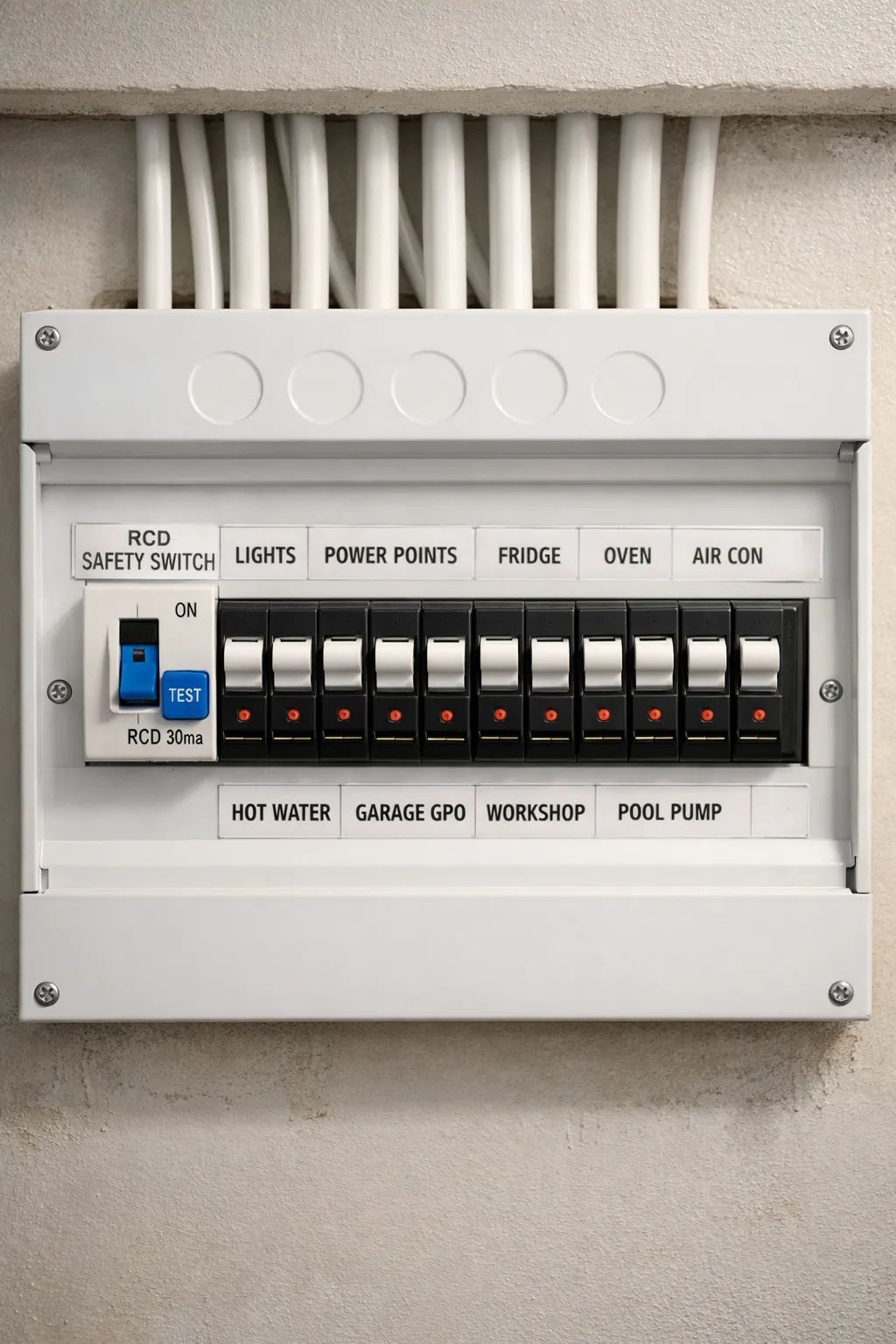 Electrician checking a battery backup installation at a Brooklyn Pretoria property