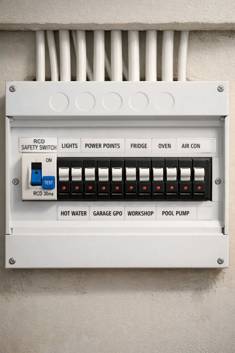 Pretoria electrician using a multimeter to test an electrical panel