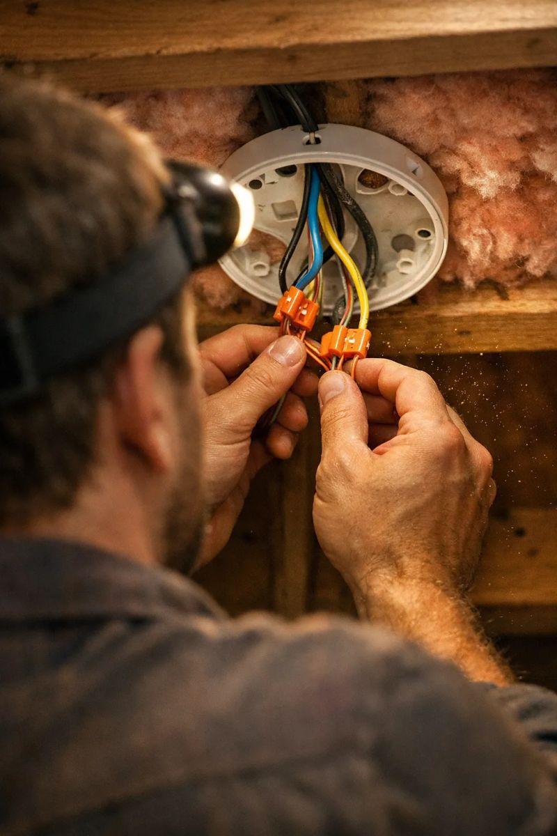 Electrician from Voltage Infinity Power Solution inspecting a solar inverter in a Pretoria, Gauteng home